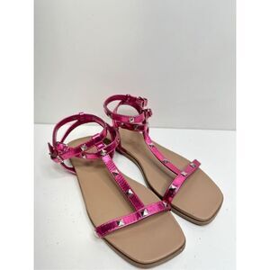 14th & Union Sandals‎ Womens Size 7 Finley Metallic Pink Studded Detail